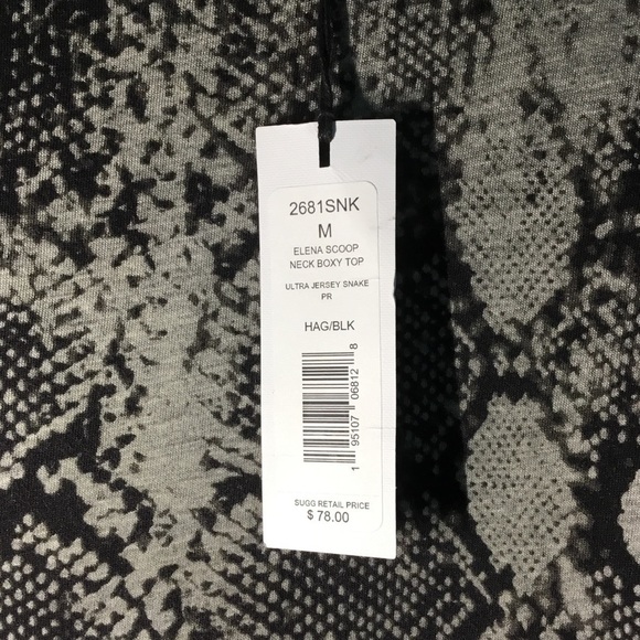 MICHAEL stars Snake print Soft boxy Loose fit T-shirt blouse Women's - Picture 7 of 11